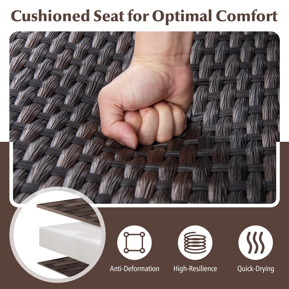 Four-Piece Wicker Patio Glider Set