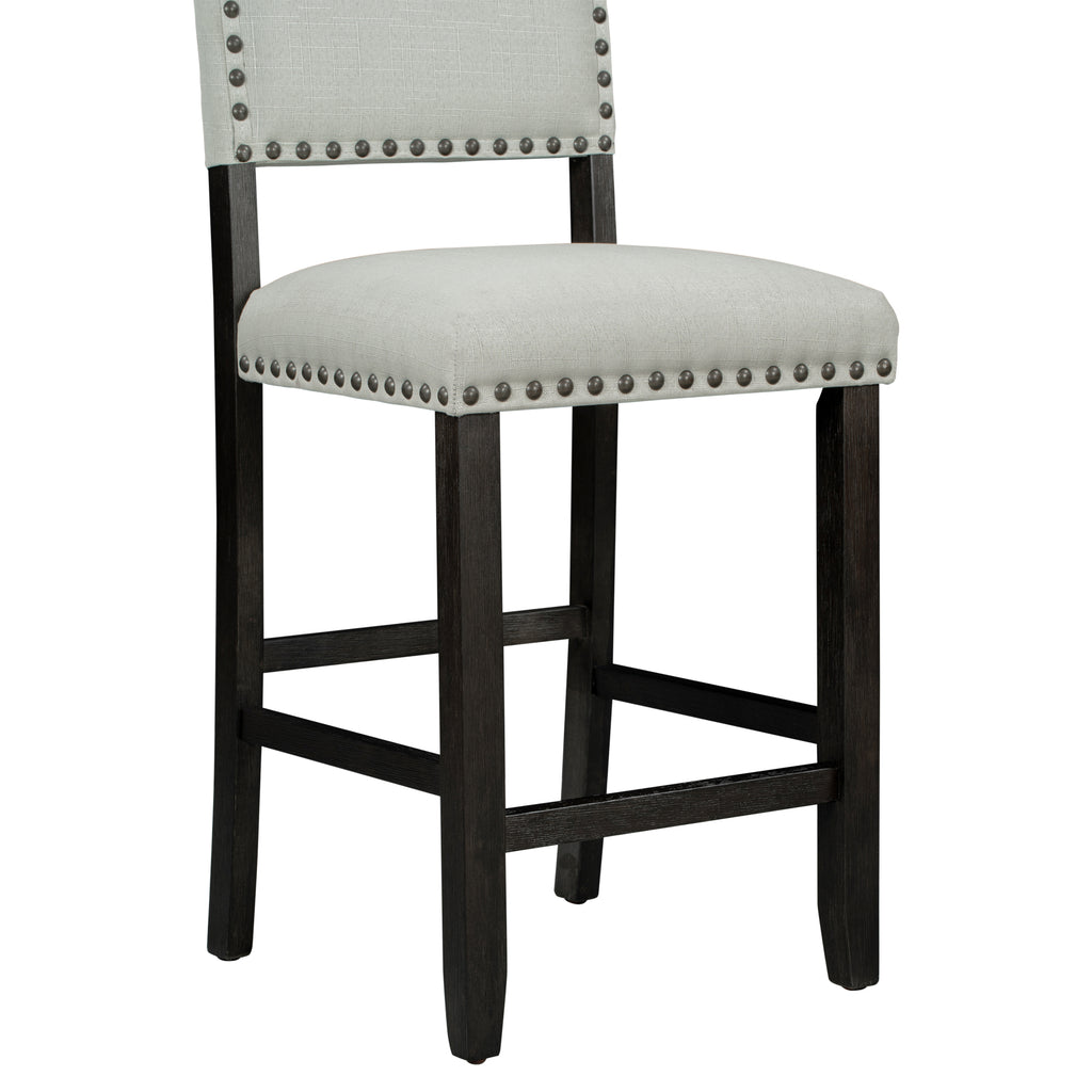 Espresso & Beige Counter-Height Dining Set