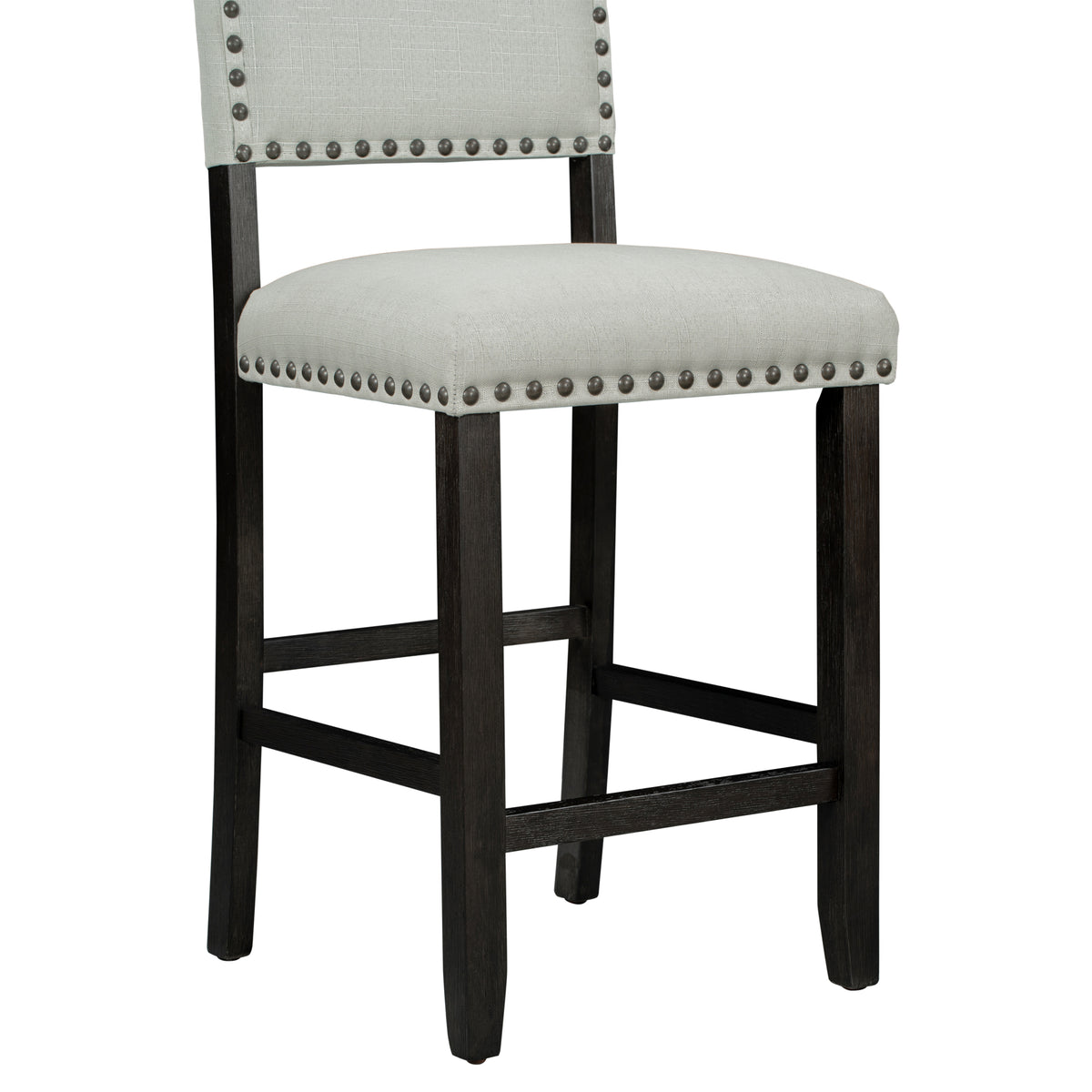 Espresso & Beige Counter-Height Dining Set