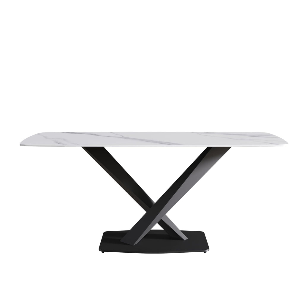 White Sintered-Stone Dining Table