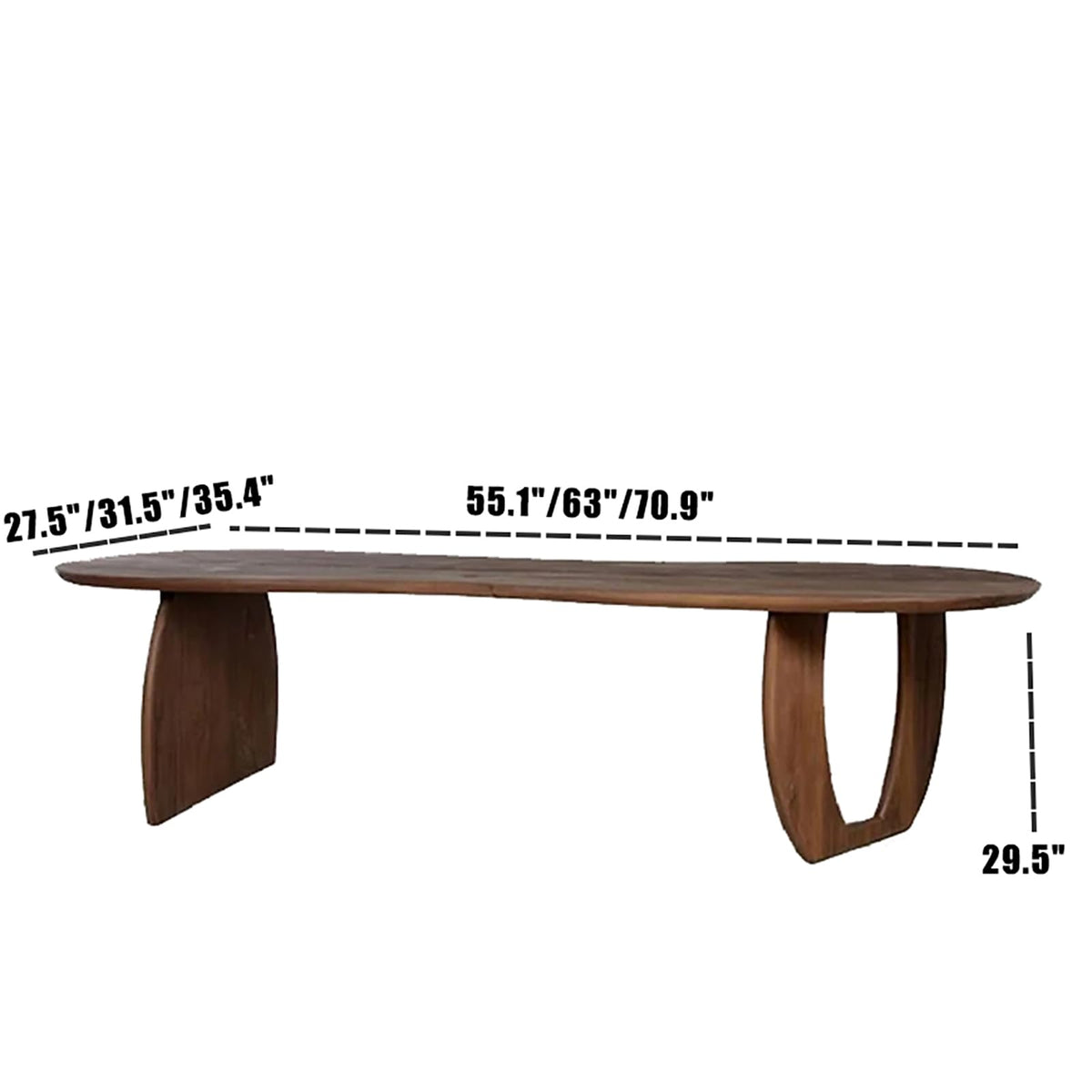 Double-Pedestal Solid Wood Dining Table