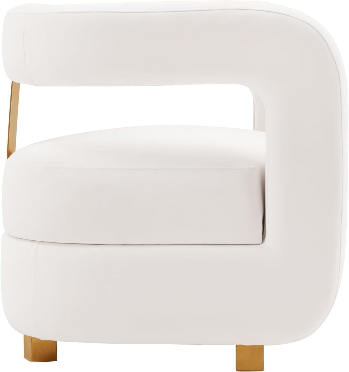 Manhattan Comfort Amirah Modern Velvet Accent Chairs with Geometric Floating Open