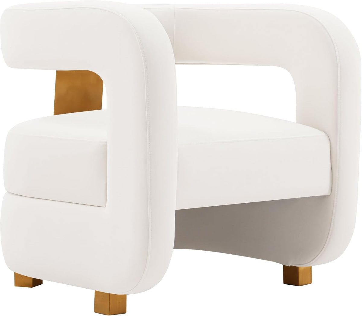 Manhattan Comfort Amirah Modern Velvet Accent Chairs with Geometric Floating Open
