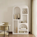 Bookcase, Wooden Standing Rack Storage Shelves Furniture Modern Closed Back and Shelves Included Storage Organizer Bookshelf - (White) 39.5" L x 12" W x 71" H