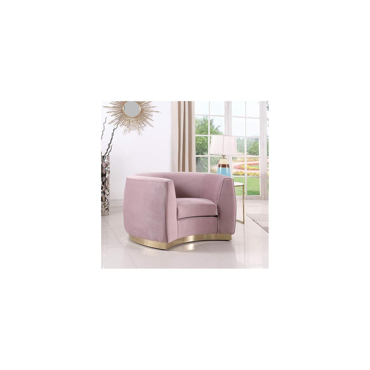 Maykoosh Velvet Accent Chair - Modern Living Room Upholstered Seating with Steel