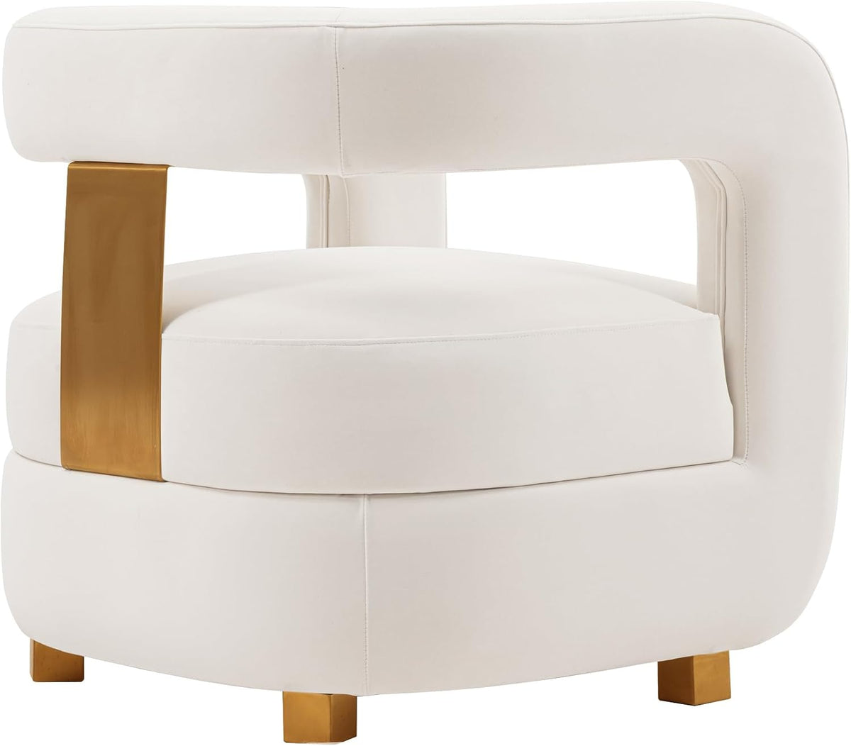 Manhattan Comfort Amirah Modern Velvet Accent Chairs with Geometric Floating Open
