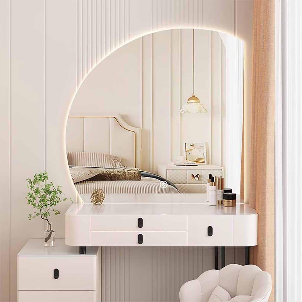 Half-Moon Backlit LED Vanity Mirror with Anti-Fog