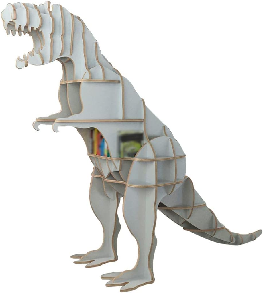 Bookshelf Bookshelf Small Corner Creative Dinosaur Shape Bookshelf, Floor Animal Ornament Decoration, Kindergarten Book Display Stand, Easy to Install (Color : White Color, Size : 106 * 27 * 80cm)