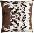 NGF Genuine Cowhide Pillows Cushion Cover - Brown and White Leather Hair on 18' x