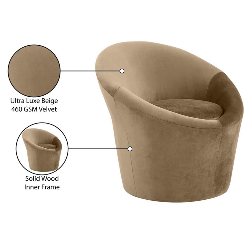 BOWERY HILL Contemporary Velvet Accent Chair
