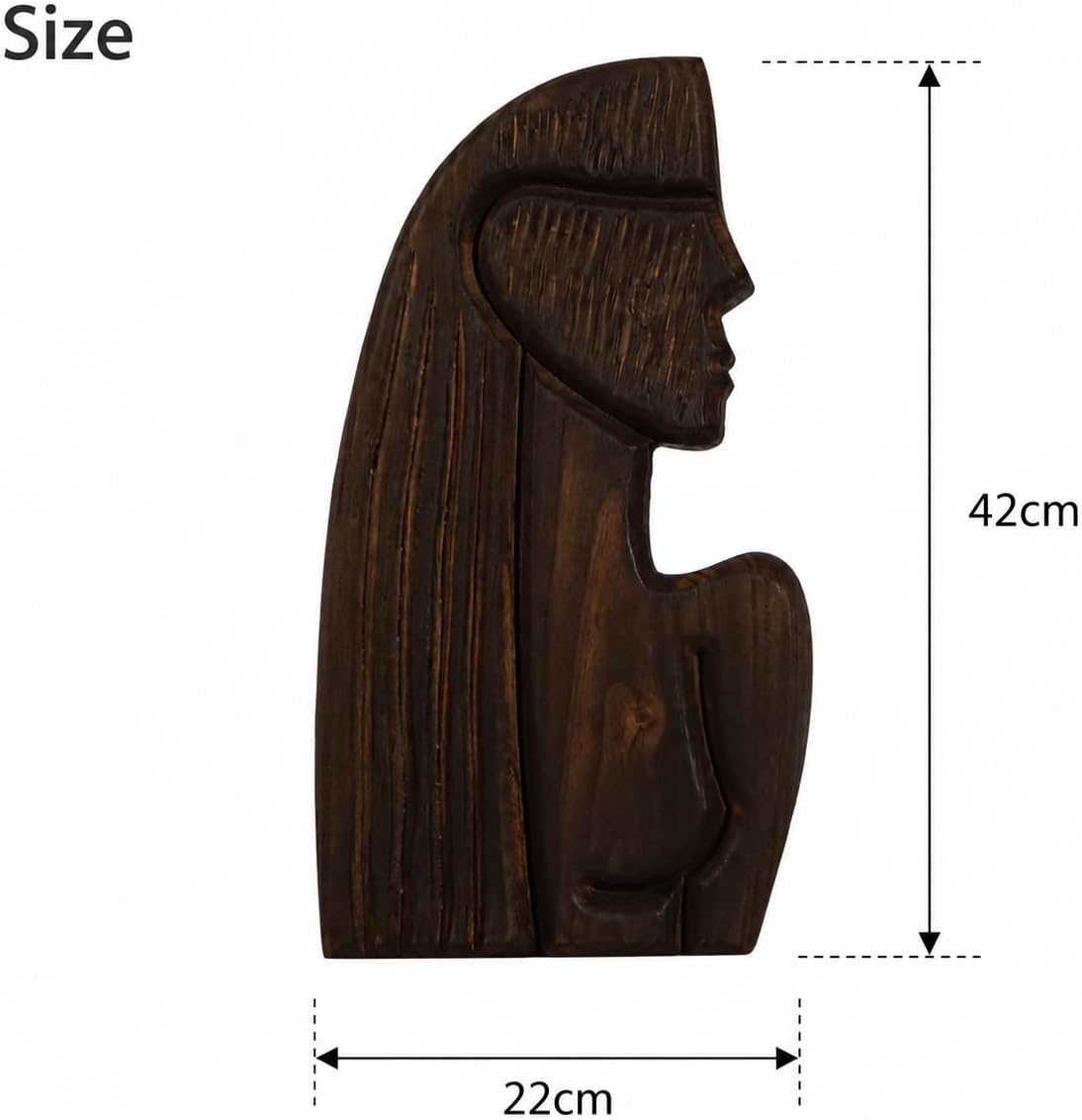 Wood Whimsical Room Decor Face Statue for Women