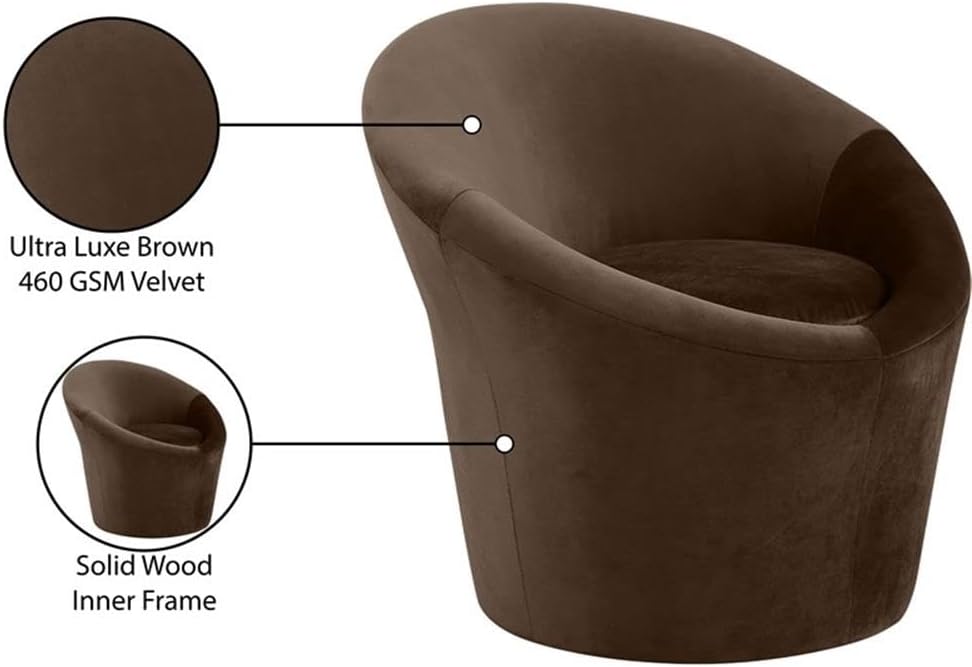 BOWERY HILL Contemporary Velvet Accent Chair