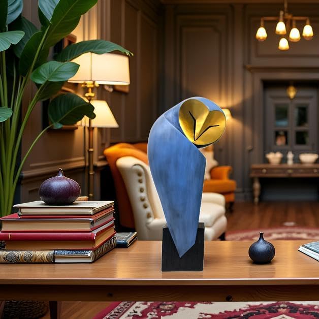Mid-Century Modern Owl Statue, 15 Inch Home Decor Sculpture