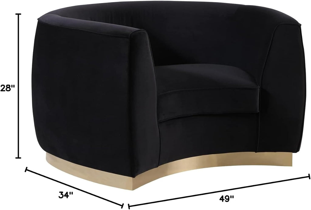 Maykoosh Velvet Accent Chair - Modern Living Room Upholstered Seating with Steel