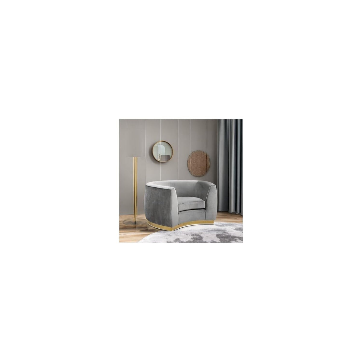 Maykoosh Velvet Accent Chair - Modern Living Room Upholstered Seating with Steel