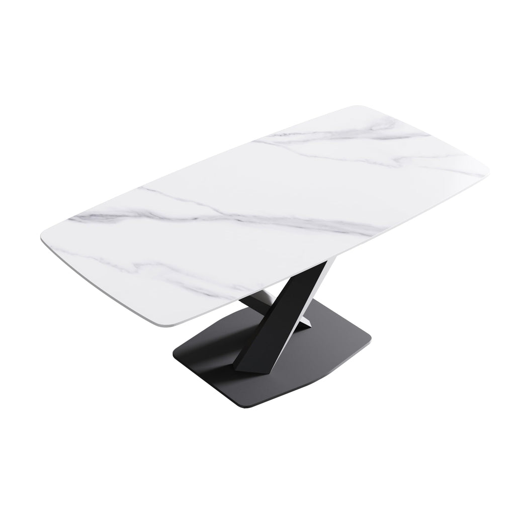 White Sintered-Stone Dining Table