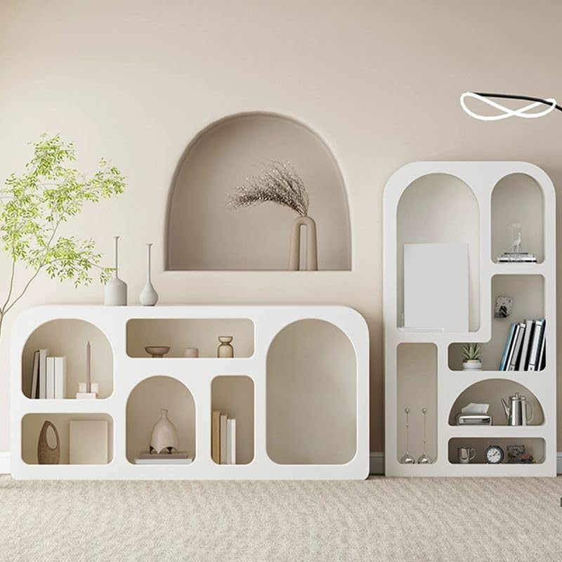 Bookcase, Wooden Standing Rack Storage Shelves Furniture Modern Closed Back and Shelves Included Storage Organizer Bookshelf - (White) 39.5" L x 12" W x 71" H