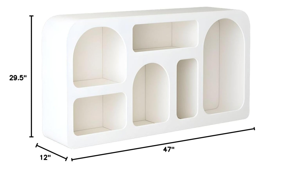 Bookcase, Wooden Standing Rack Storage Shelves Furniture Modern Closed Back and Shelves Included Storage Organizer Bookshelf - (White) 39.5" L x 12" W x 71" H