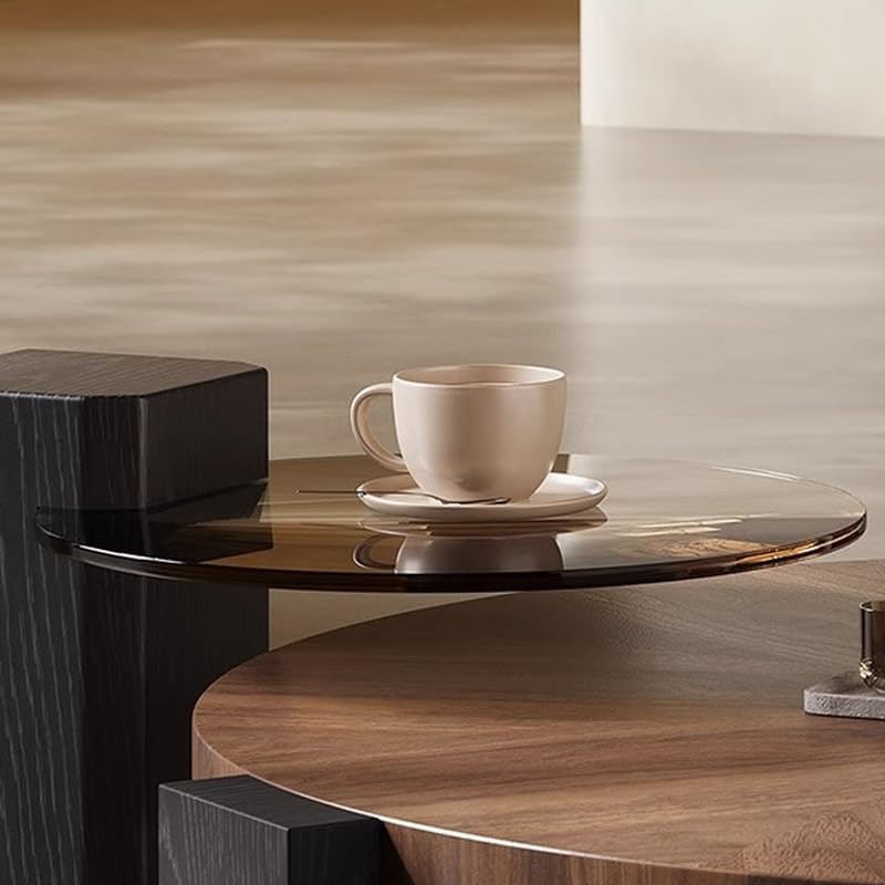 Modern Round Nesting Wood Coffee Tables