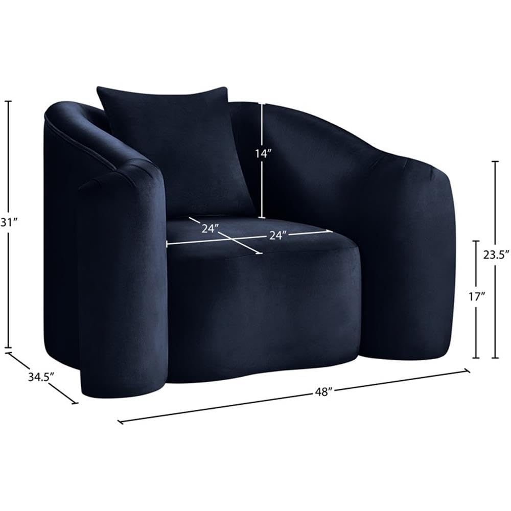 BOWERY HILL Contemporary Velvet Accent Chair