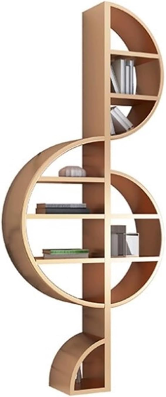 Musical Note Gold Metal Wall Bookshelf