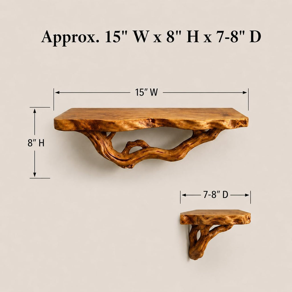 Handmade Solid Wood Tree Branch Bookshelf