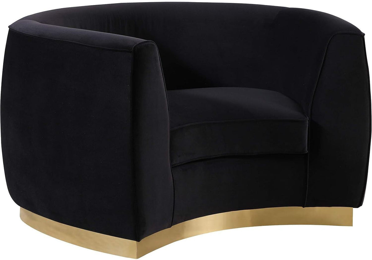 Maykoosh Velvet Accent Chair - Modern Living Room Upholstered Seating with Steel