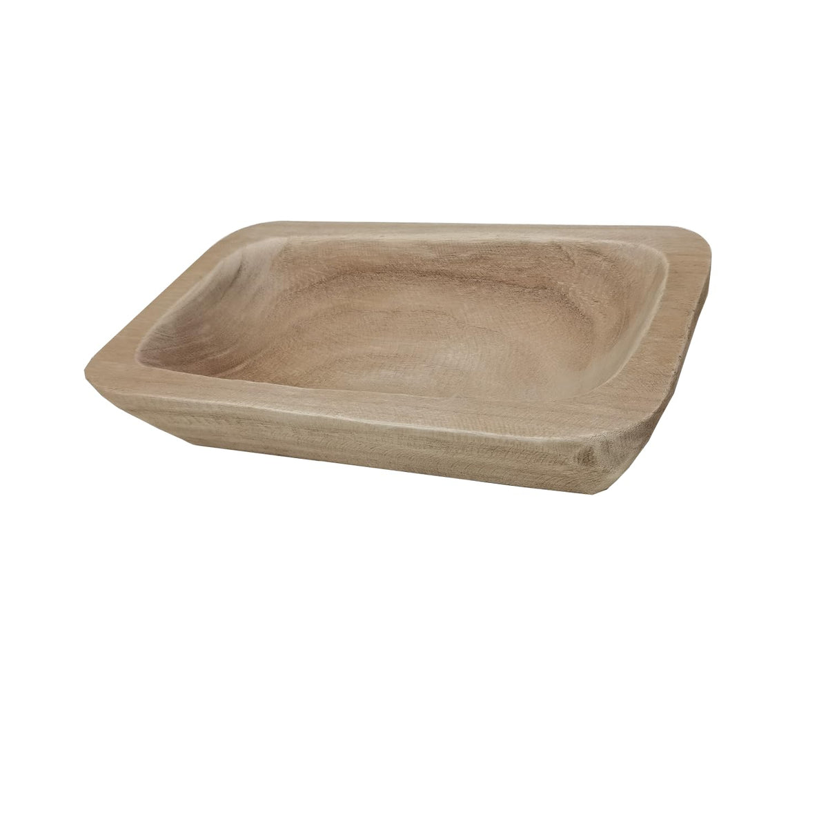 Hand-Carved Wooden Dough Bowl Centerpiece