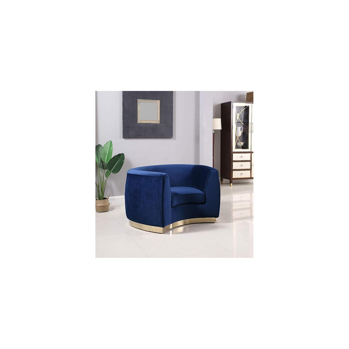 Maykoosh Velvet Accent Chair - Modern Living Room Upholstered Seating with Steel