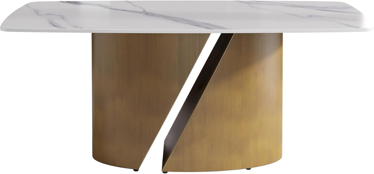 White Sintered-Stone Dining Table