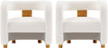 Manhattan Comfort Amirah Modern Velvet Accent Chairs with Geometric Floating Open