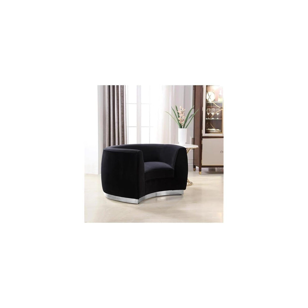 Maykoosh Velvet Accent Chair - Modern Living Room Upholstered Seating with Steel