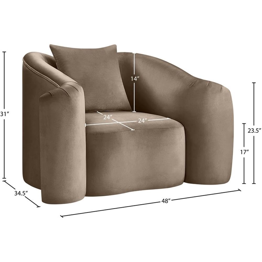 BOWERY HILL Contemporary Velvet Accent Chair