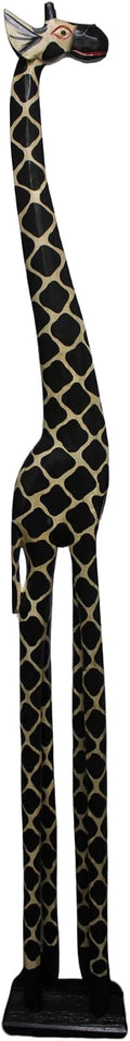 79 Inches Hand Carved Wooden African Giraffe Statue Sculpture WorldBazzar Brand