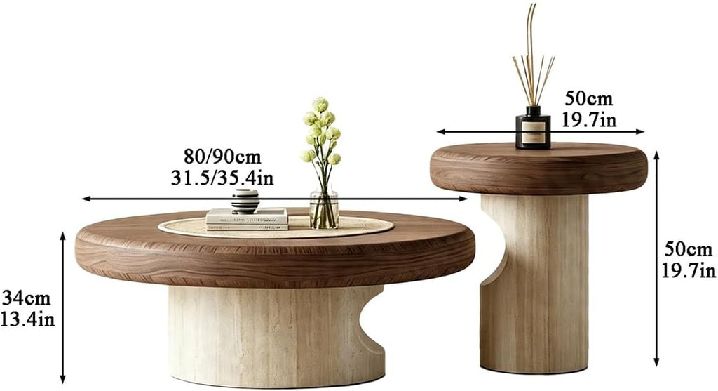 Round Nesting Coffee Table Set