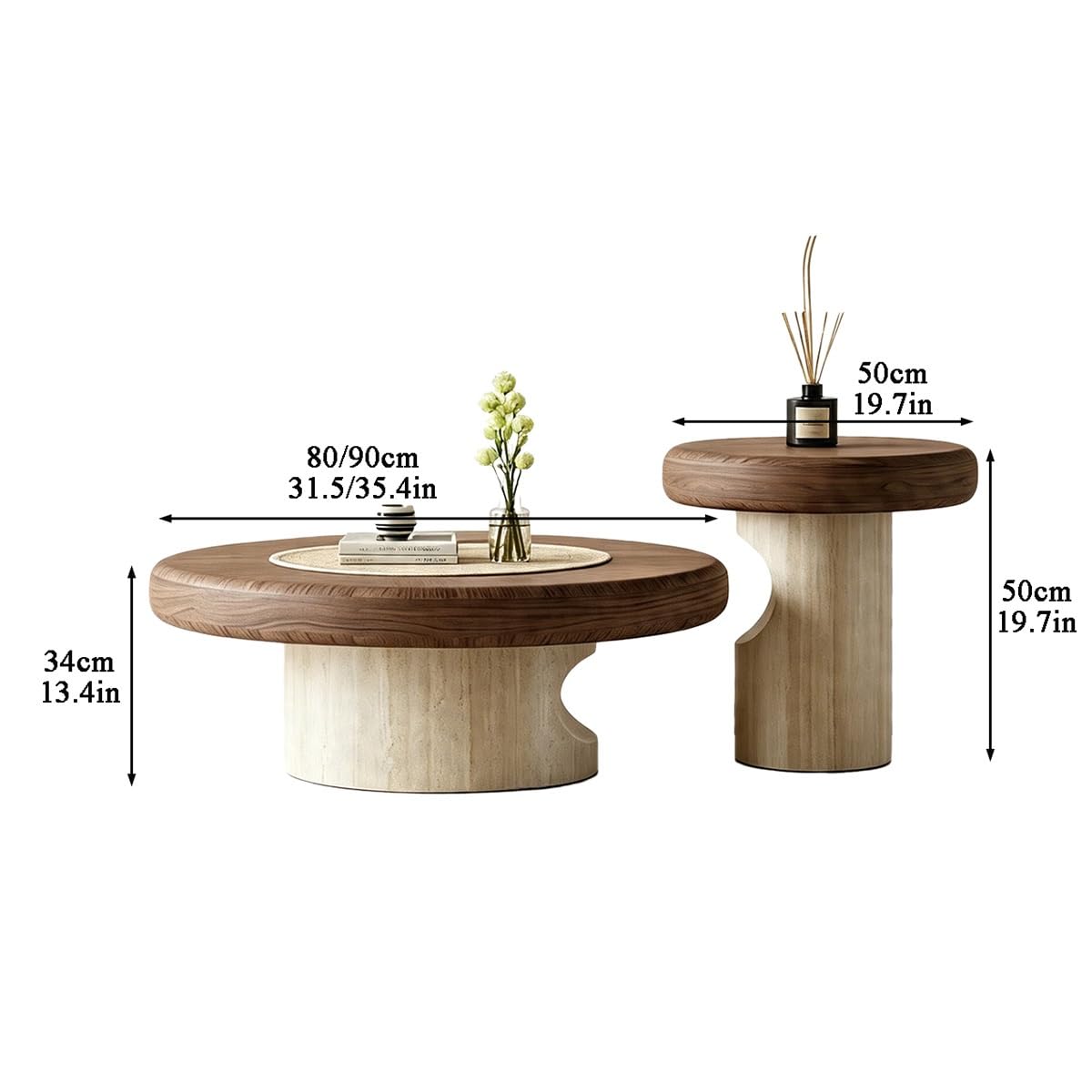 Round Nesting Coffee Table Set