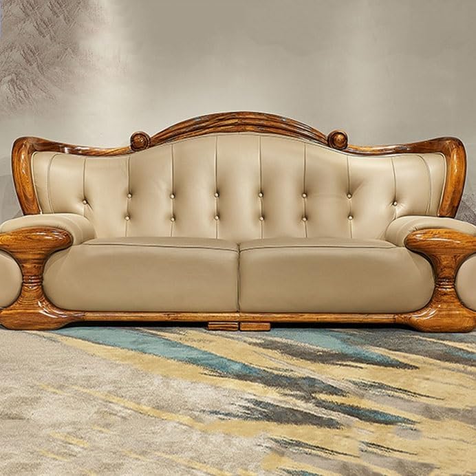 Solid Wood Sofa Carving European Villa Large and Small Family