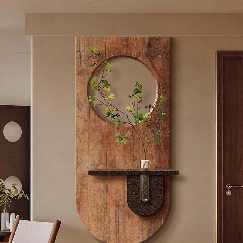 3D Sandstone Green Plant Wall Art with Warm LED Light