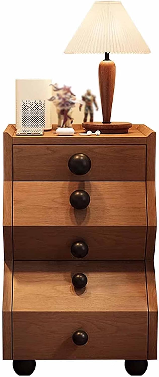 Compact Narrow Solid Wood Nightstand - 3 Drawers, Tool-Free Setup, Space-Saving Storage for Small Bedrooms