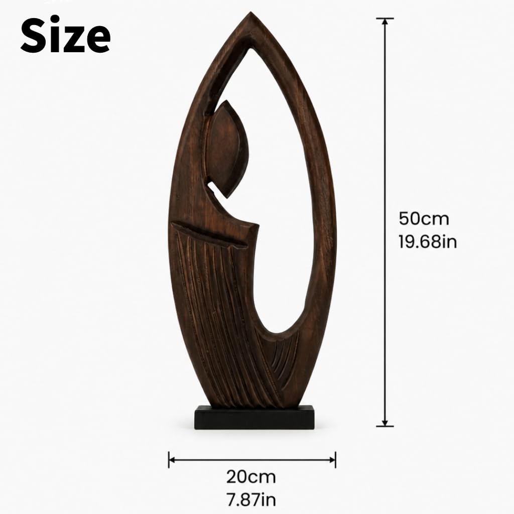 Wood Whimsical Room Decor Face Statue for Women