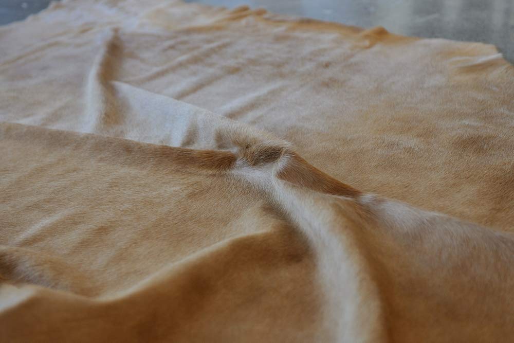 Natural Geneva Cowhide Area Rug, Off-White, 6 ft x 7 ft