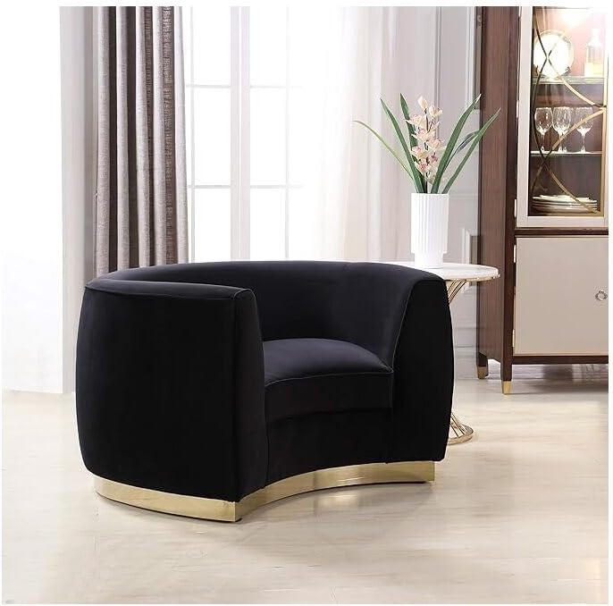 Maykoosh Velvet Accent Chair - Modern Living Room Upholstered Seating with Steel