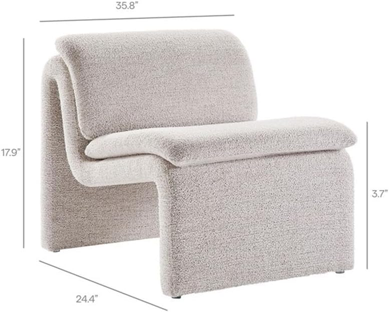 MAKLAINE Boucle Fabric Upholstered Armless Accent Chair