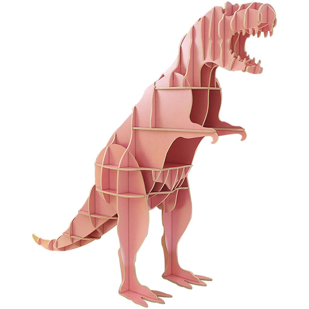 Bookshelf Bookshelf Small Corner Creative Dinosaur Shape Bookshelf, Floor Animal Ornament Decoration, Kindergarten Book Display Stand, Easy to Install (Color : White Color, Size : 106 * 27 * 80cm)