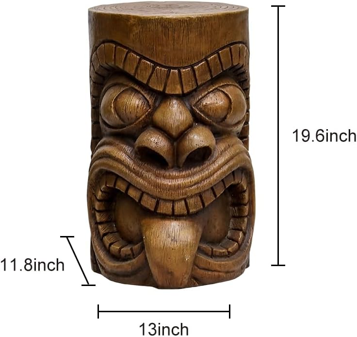 Kanaloa-Inspired Tiki Concrete Accent Stool