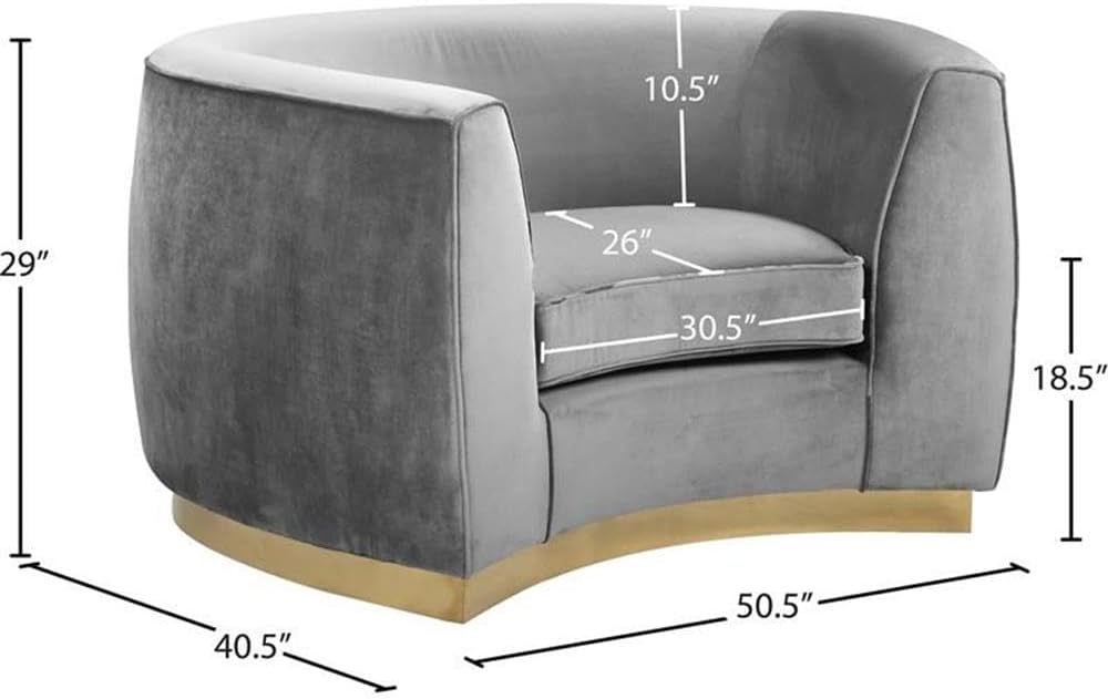 BOWERY HILL Contemporary Velvet Accent Chair