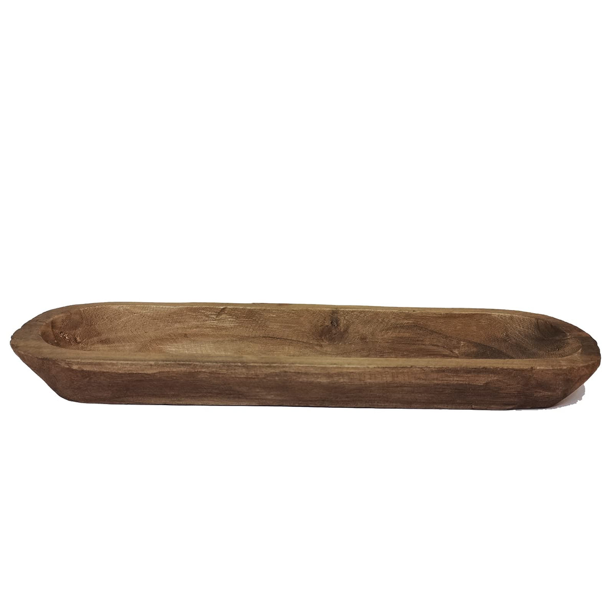 Hand-Carved Wooden Dough Bowl Centerpiece