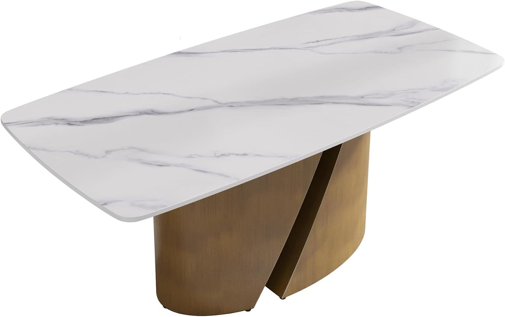White Sintered-Stone Dining Table