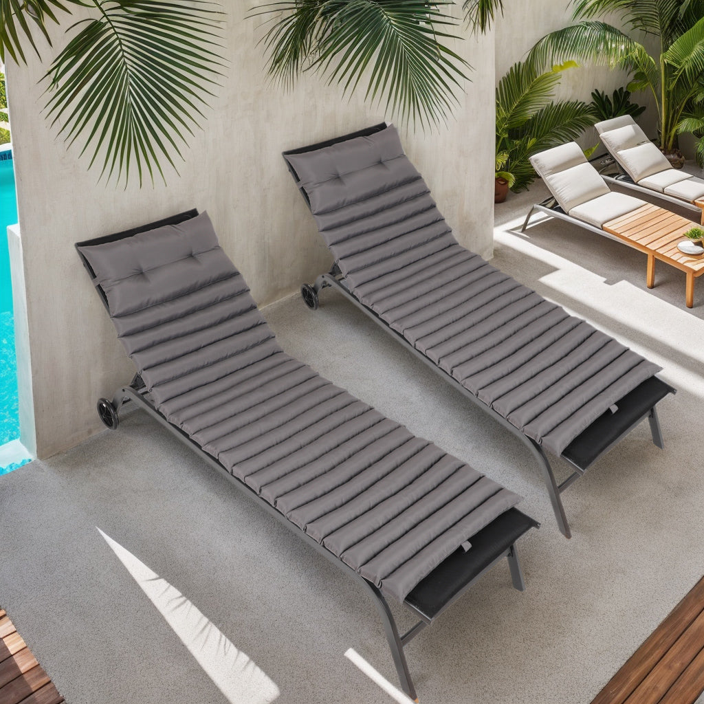 2PCS Set Outdoor Lounge Chair Cushion Replacement Patio Funiture Seat Cushion