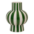 Green & White Ceramic Round Vase